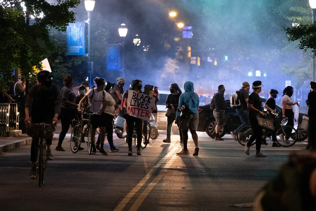 Police sweep Richmond streets on third night of protests